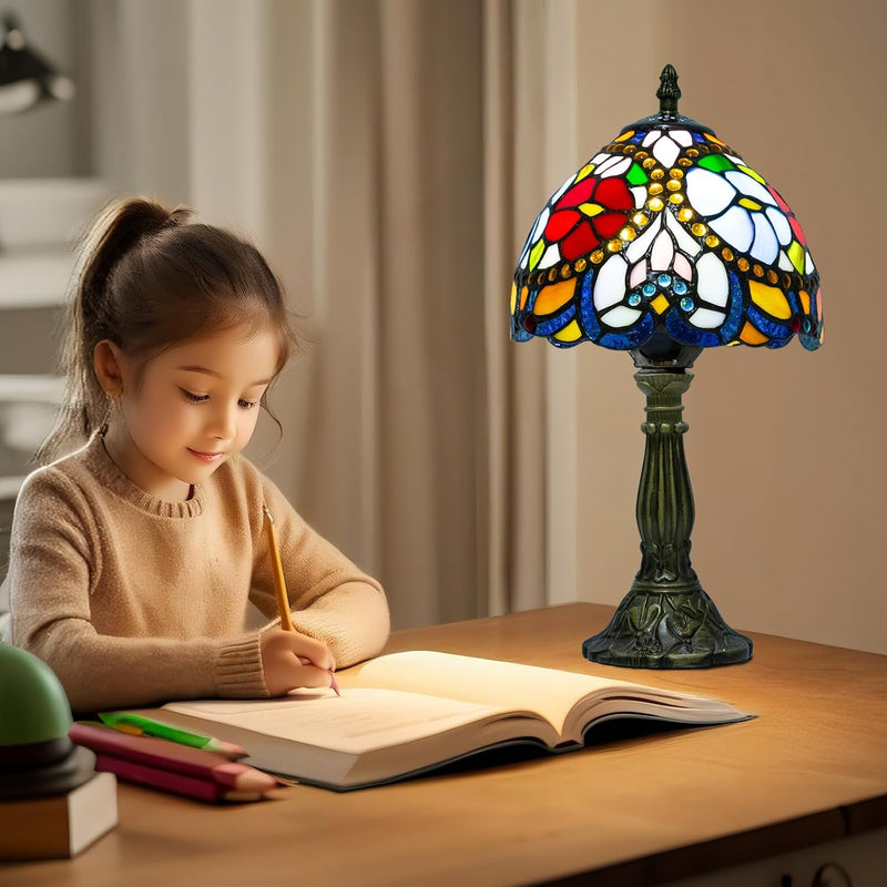 Small Tiffany Style Lamp Stained Glass Table