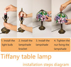 Small Tiffany Style Lamp Stained Glass Table
