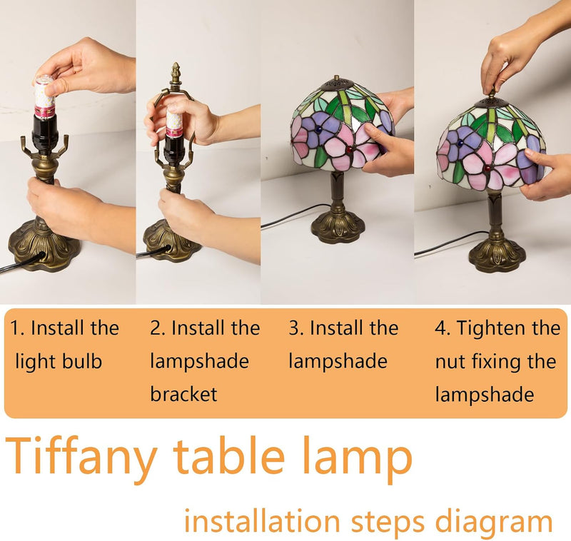 Small Tiffany Style Lamp Stained Glass Table