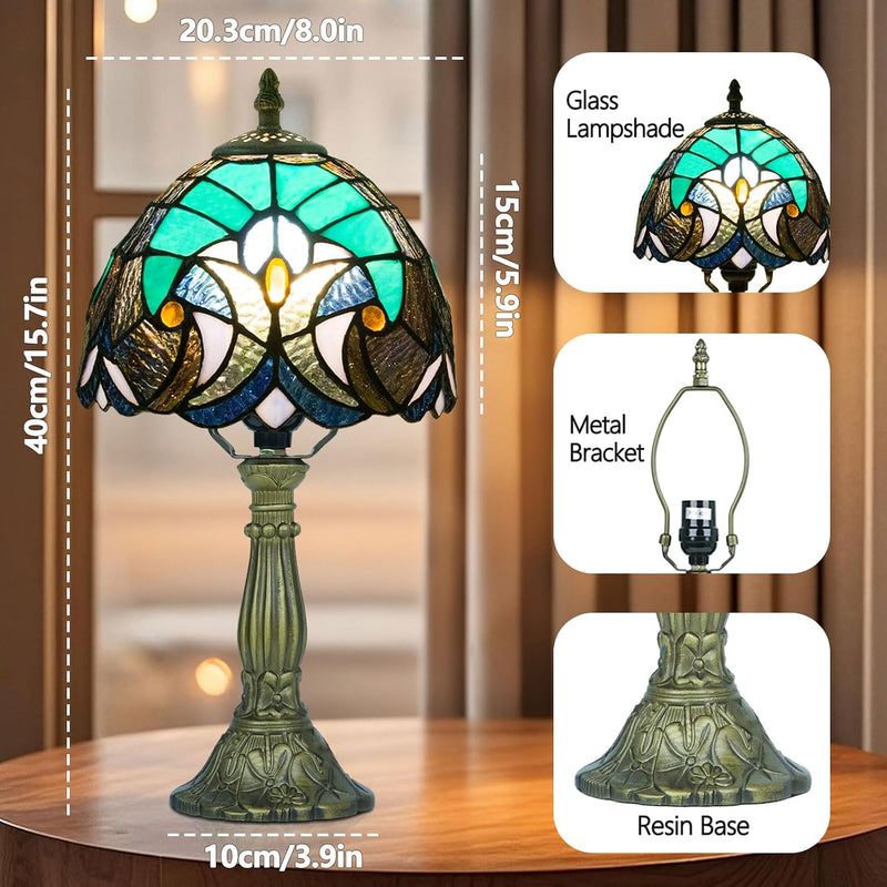 Tiffany Style Lamp Four Flowers 3 Colour Temperatures