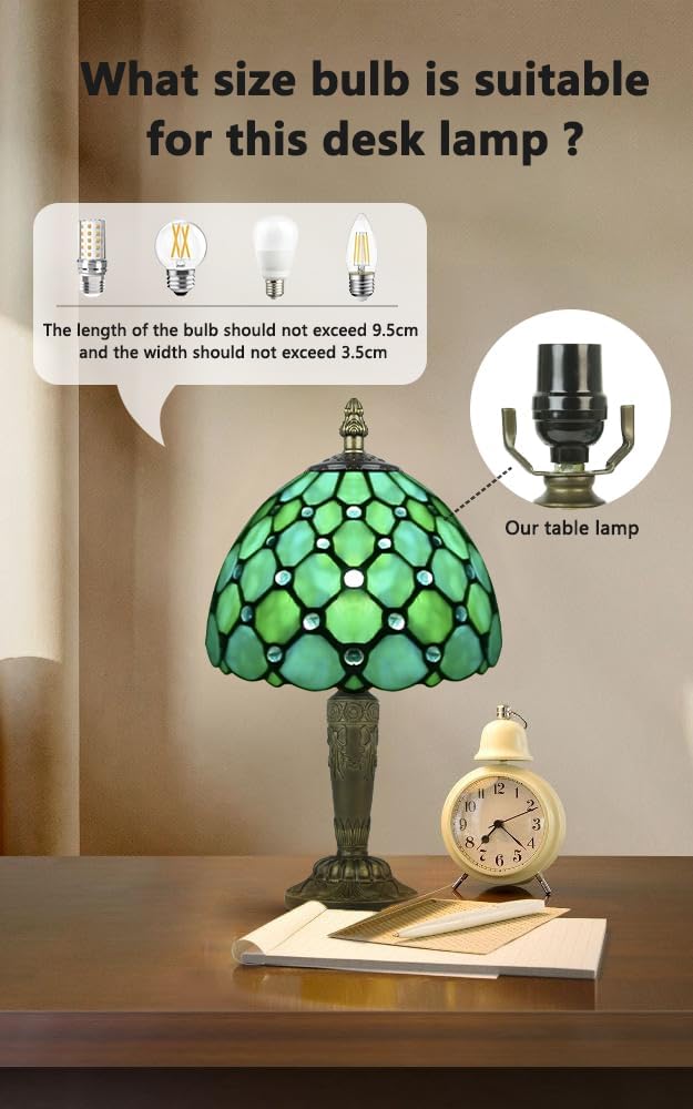 Small Tiffany Style Table Lamp 3 Colour Temperatures