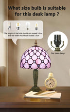 Small Tiffany Style Table Lamp 3 Colour Temperatures
