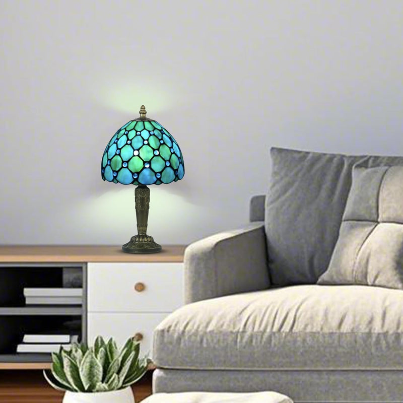 Small Tiffany Style Table Lamp 3 Colour Temperatures
