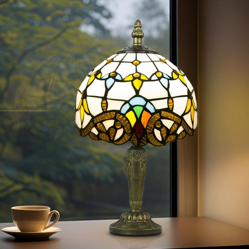 Small Tiffany Style Table Lamp 3 Colour Temperatures