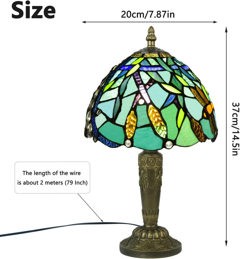 Small Tiffany Style Table Lamp 3 Colour Temperatures