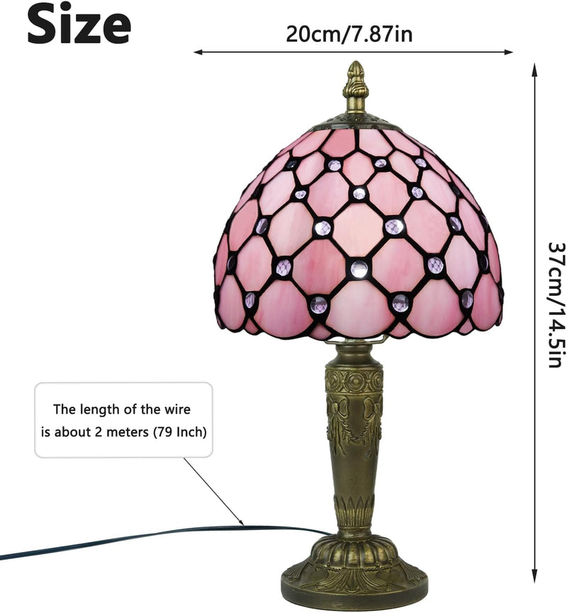 Small Tiffany Style Table Lamp 3 Colour Temperatures
