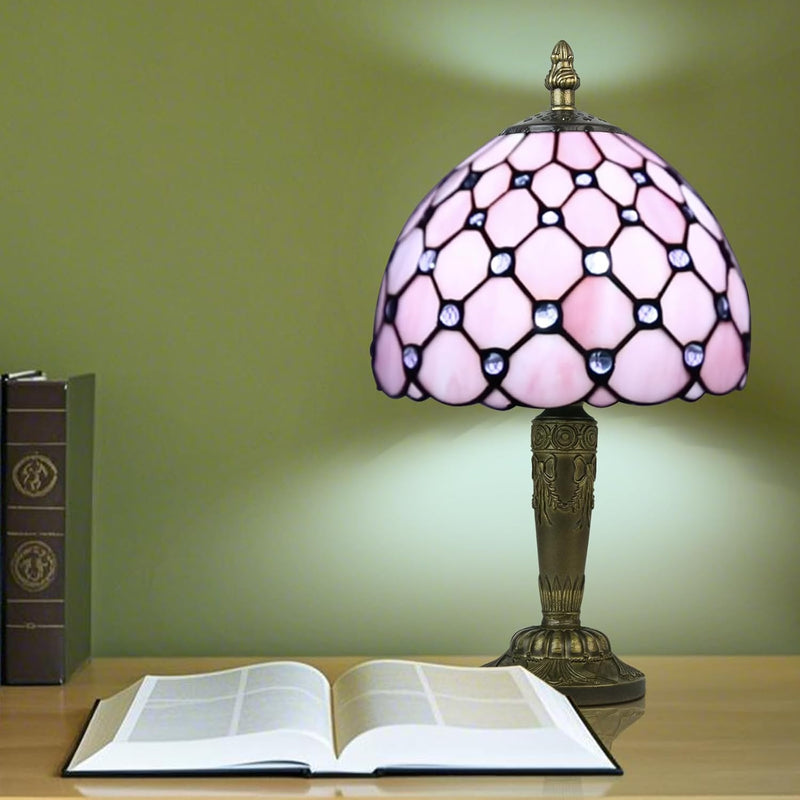 Small Tiffany Style Table Lamp 3 Colour Temperatures