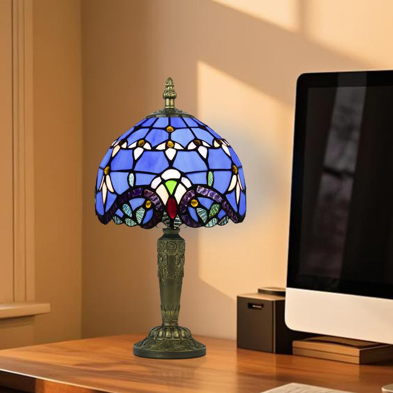 Small Tiffany Style Table Lamp 3 Colour Temperatures