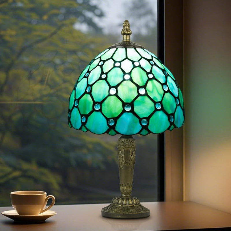 Small Tiffany Style Table Lamp 3 Colour Temperatures