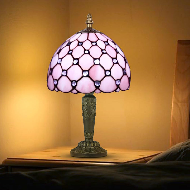 Small Tiffany Style Table Lamp 3 Colour Temperatures
