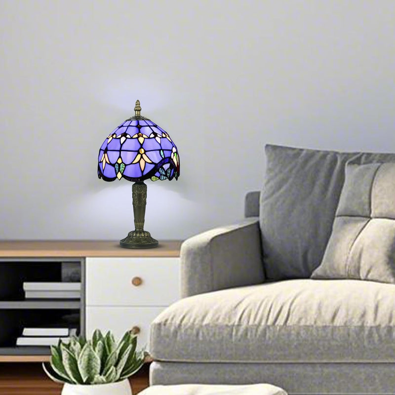 Small Tiffany Style Table Lamp 3 Colour Temperatures