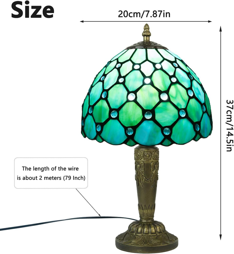 Small Tiffany Style Table Lamp 3 Colour Temperatures