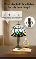 Small Tiffany Style Table Lamp 3 Colour Temperatures