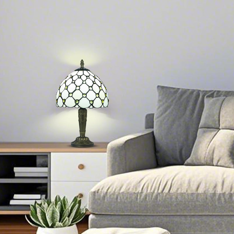 Small Tiffany Style Table Lamp 3 Colour Temperatures