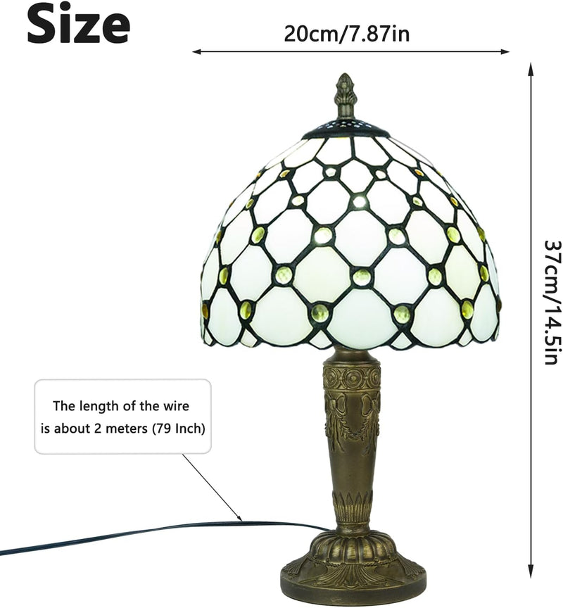 Small Tiffany Style Table Lamp 3 Colour Temperatures