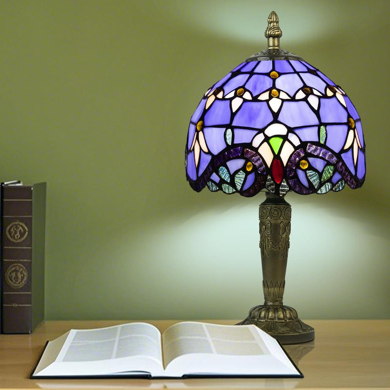 Small Tiffany Style Table Lamp 3 Colour Temperatures