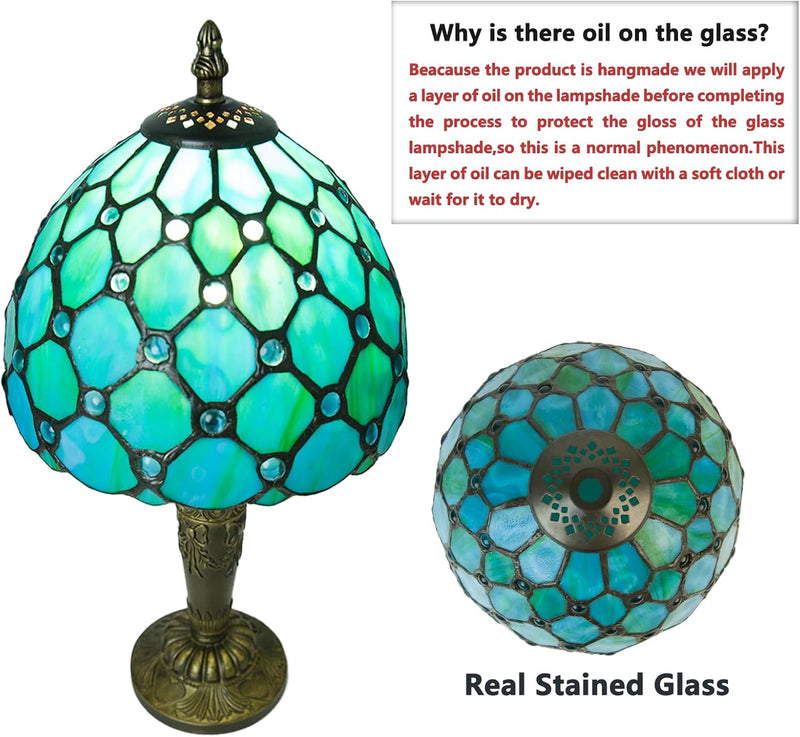 Small Tiffany Style Table Lamp 3 Colour Temperatures