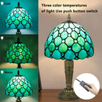 Small Tiffany Style Table Lamp 3 Colour Temperatures