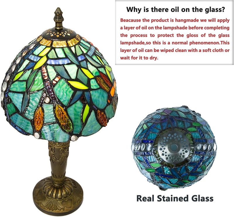Small Tiffany Style Table Lamp 3 Colour Temperatures