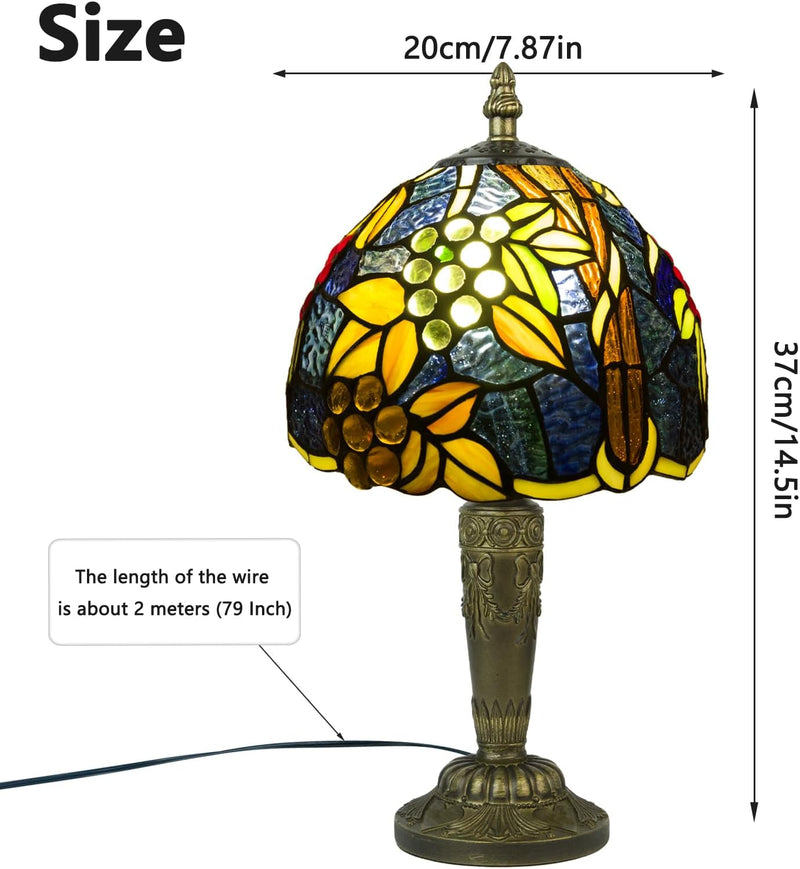 Small Tiffany Style Table Lamp 3 Colour Temperatures