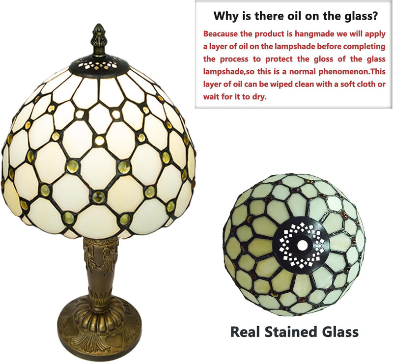 Small Tiffany Style Table Lamp 3 Colour Temperatures