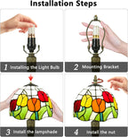 Small Tiffany Style Table Lamp 3 Colour Temperatures