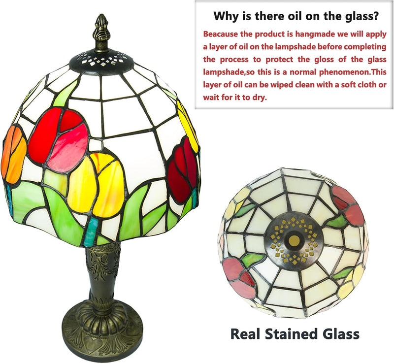Small Tiffany Style Table Lamp 3 Colour Temperatures