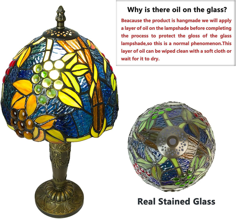 Small Tiffany Style Table Lamp 3 Colour Temperatures