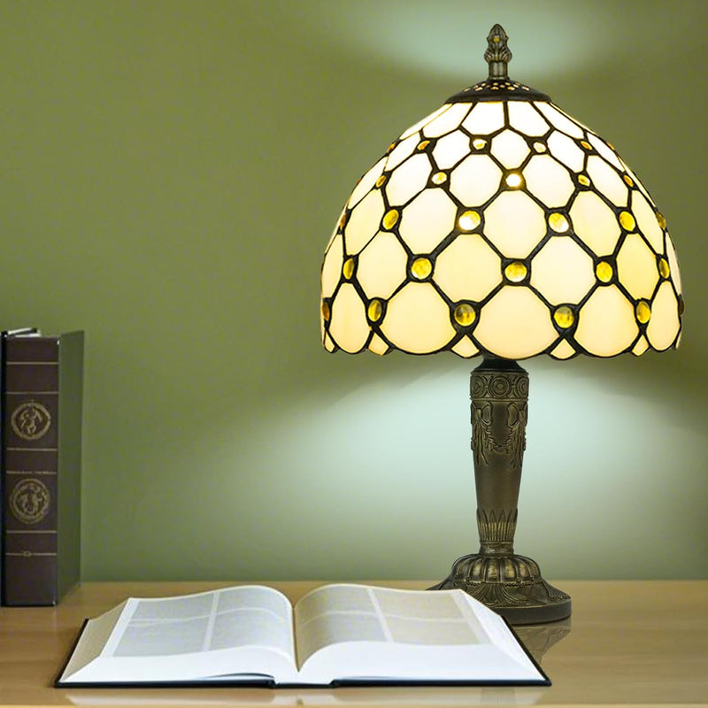 Small Tiffany Style Table Lamp 3 Colour Temperatures