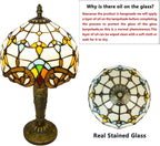 Small Tiffany Style Table Lamp 3 Colour Temperatures