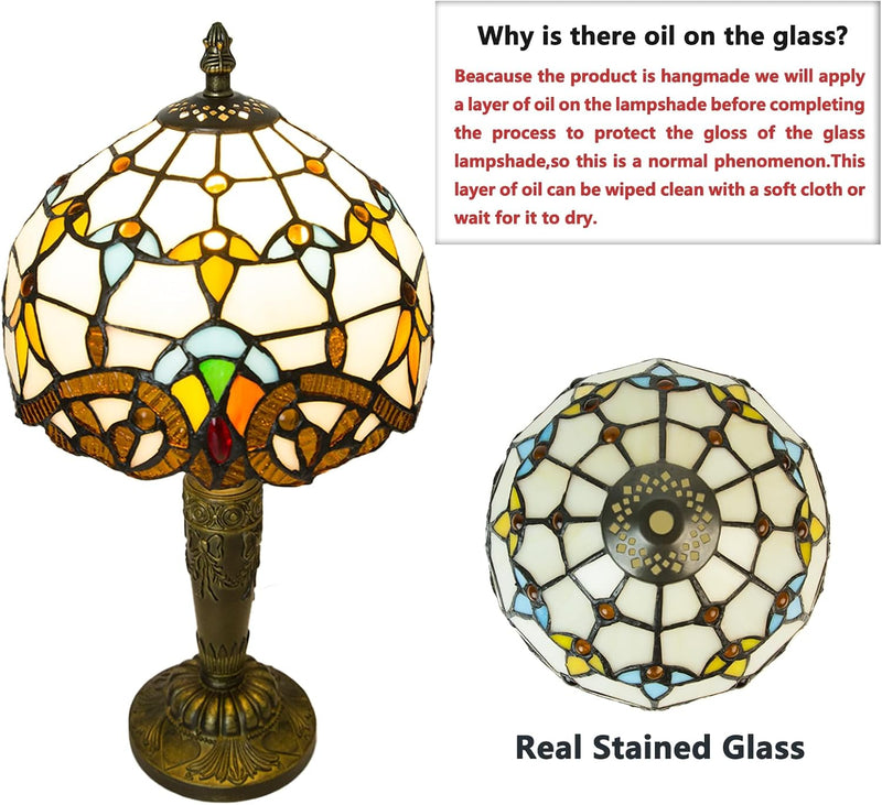 Small Tiffany Style Table Lamp 3 Colour Temperatures