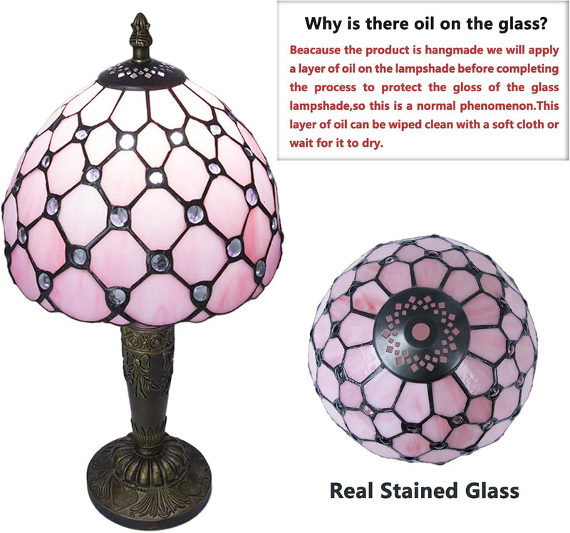 Small Tiffany Style Table Lamp 3 Colour Temperatures