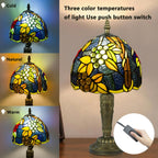 Small Tiffany Style Table Lamp 3 Colour Temperatures