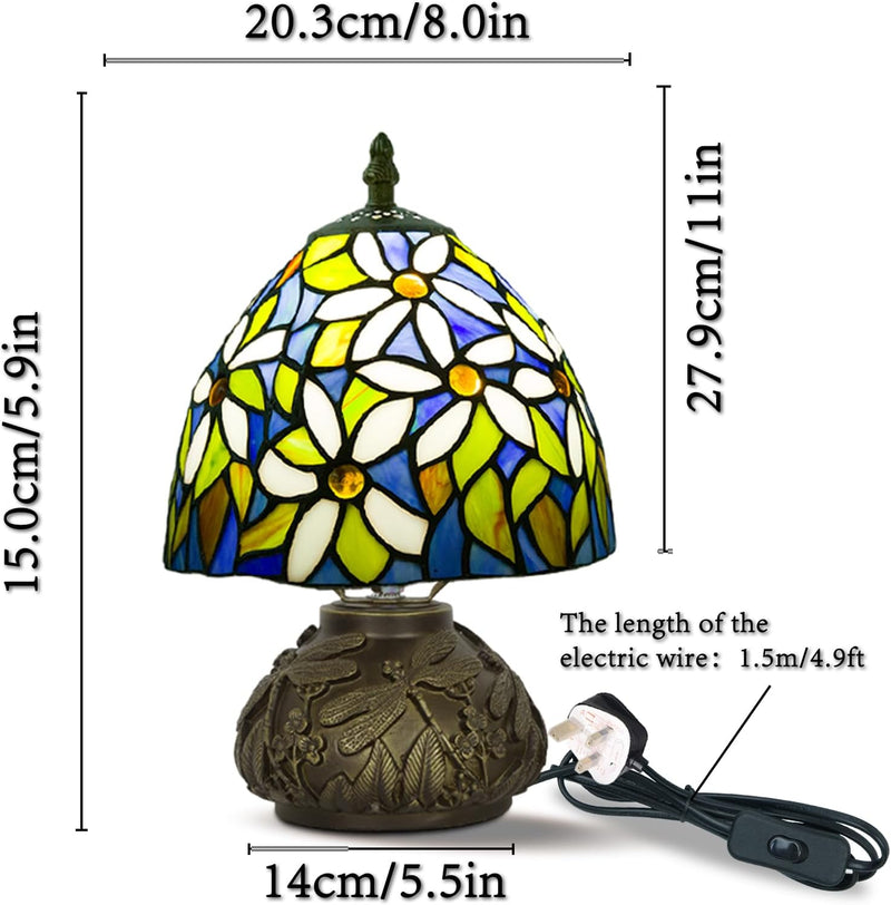 Small Tiffany Table Lamp 8 Inch Mushroom Style