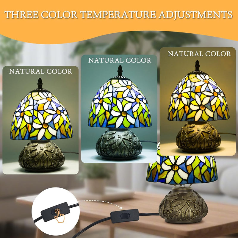 Small Tiffany Table Lamp 8 Inch Mushroom Style