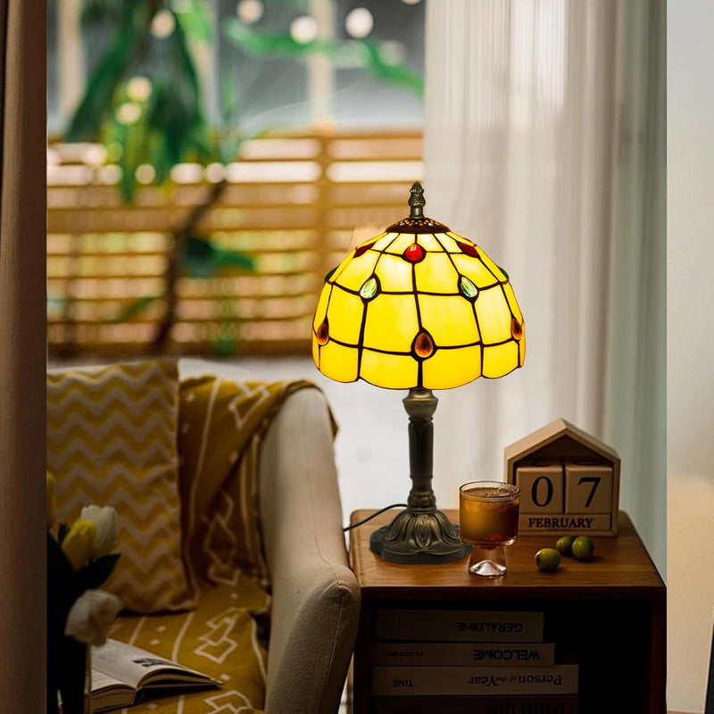 Small Tiffany Table Lamp 8 Inch Mushroom Style
