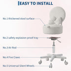 Small Vanity Chair with Wheels 9L Hidden Storage