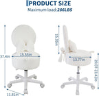 Small Vanity Chair with Wheels 9L Hidden Storage