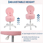 Small Vanity Chair with Wheels 9L Hidden Storage