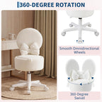 Small Vanity Chair with Wheels 9L Hidden Storage