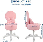 Small Vanity Chair with Wheels 9L Hidden Storage