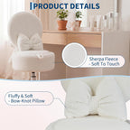 Small Vanity Chair with Wheels 9L Hidden Storage