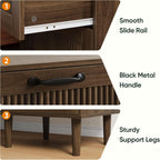 Smart Fende Fluted Nightstand with 2 Drawers Bedside