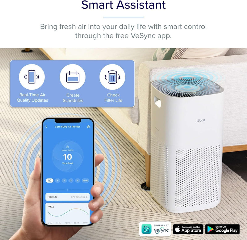 Smart Hepa Air Purifier for Bedroom Home 64m