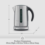 Smart Kettle Electric 5 Settings Brushed Stainless Steel