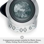 Smart Kettle Electric 5 Settings Brushed Stainless Steel