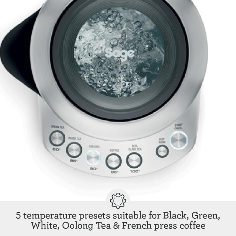 Smart Kettle Electric 5 Settings Brushed Stainless Steel