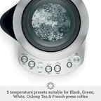 Smart Kettle Electric 5 Settings Brushed Stainless Steel