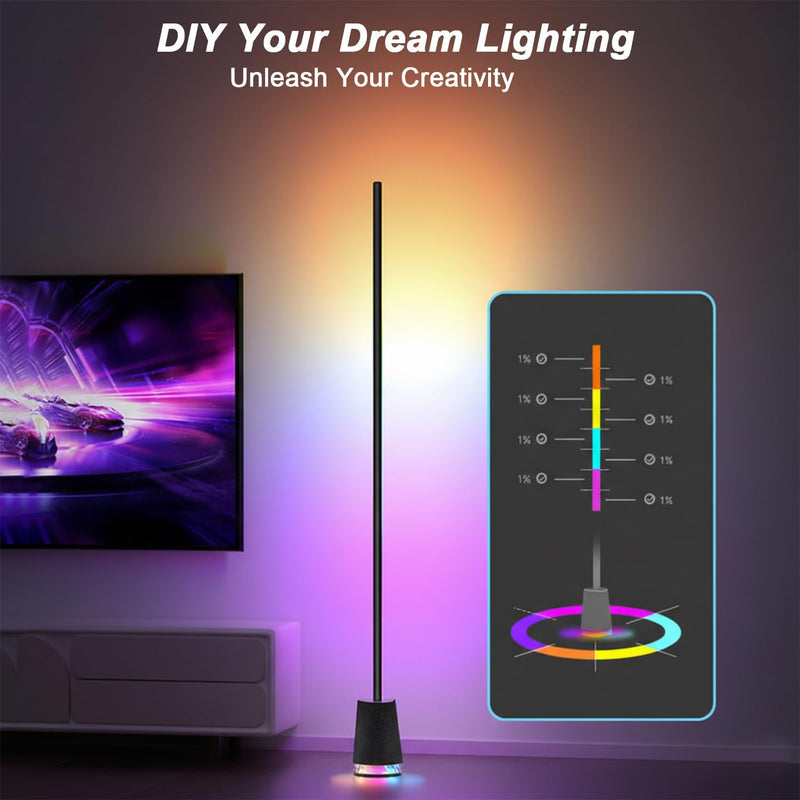 LED Floor Lamp with Speaker Noise Rgbwwic Standing