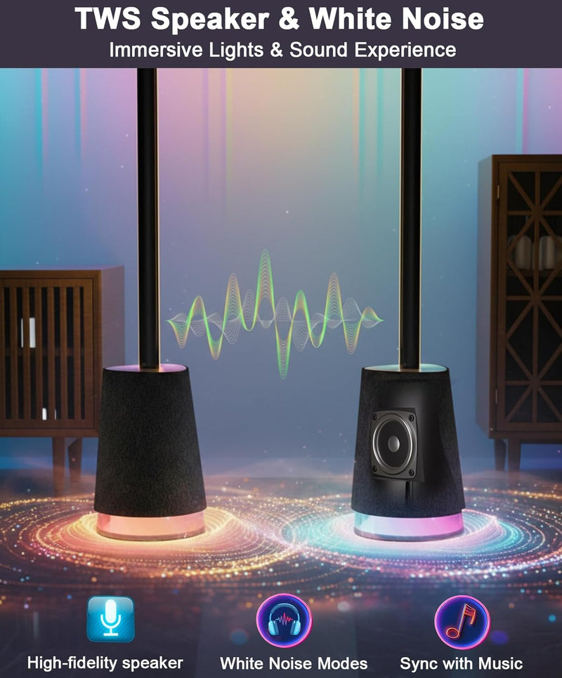 LED Floor Lamp with Speaker Noise Rgbwwic Standing